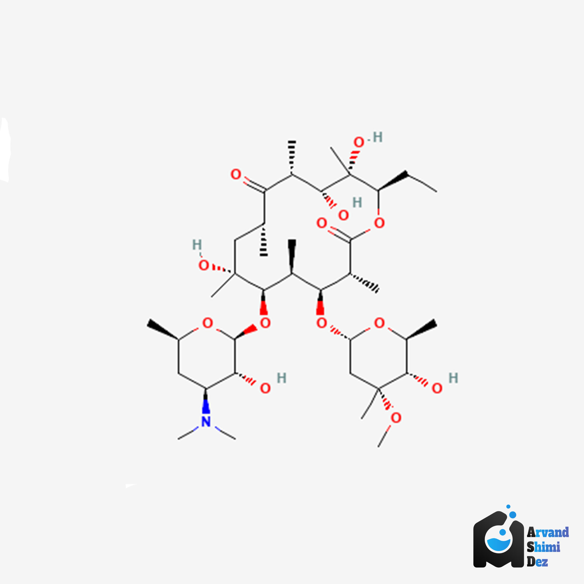 ساختار شیمیایی اریترومایسین