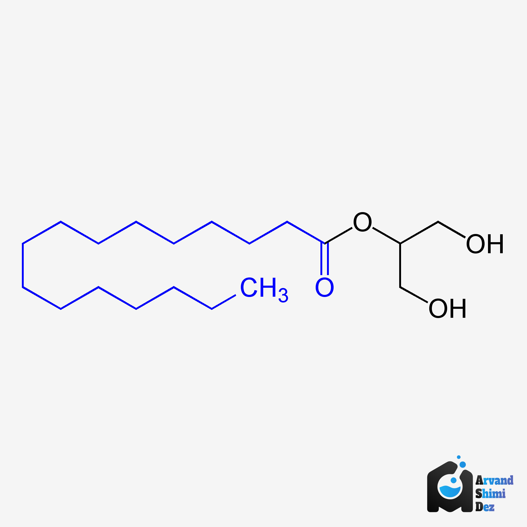 ساختار شیمیایی مونو دی گلیسیرید